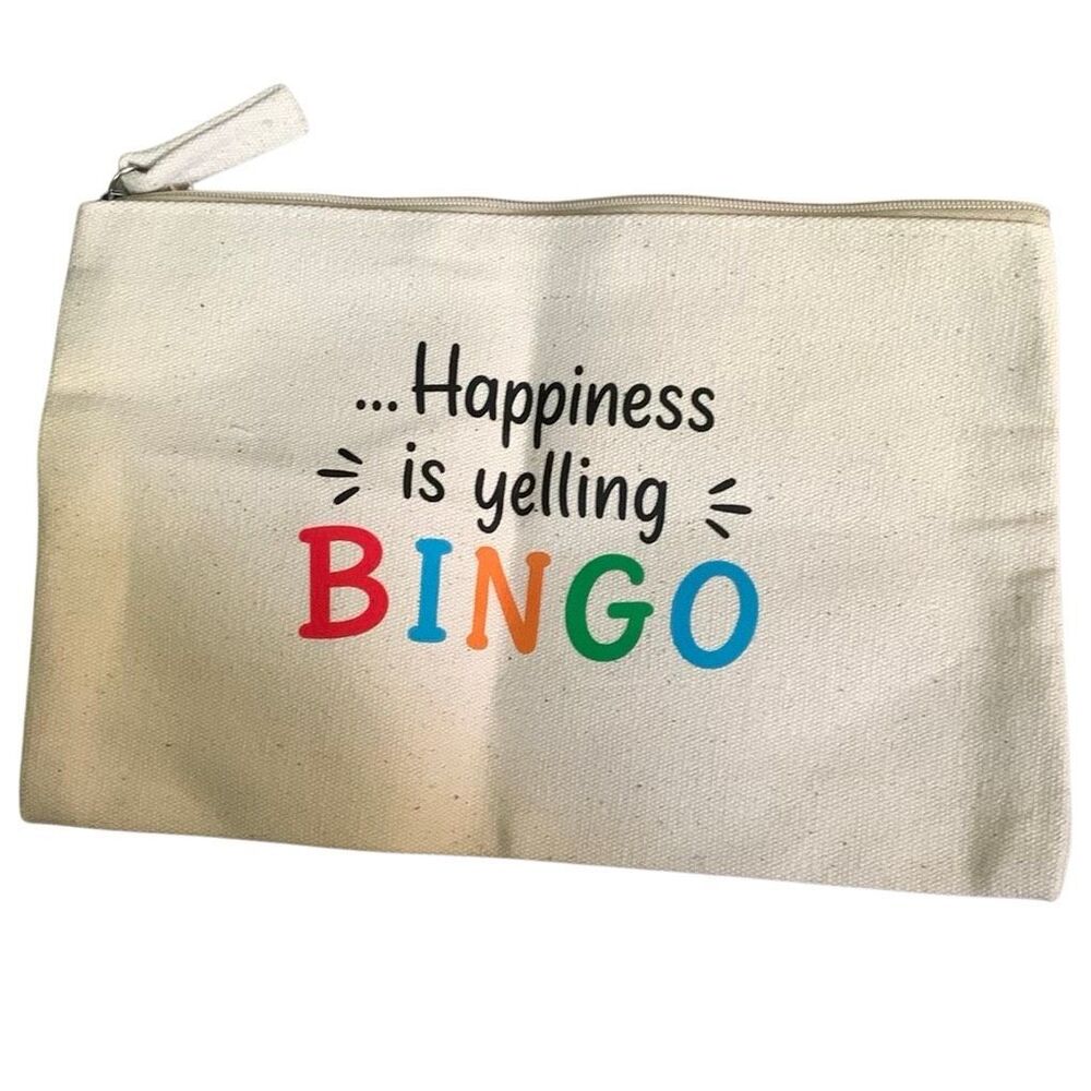 Happiness is yelling Bingo small pouch zip bag NEW